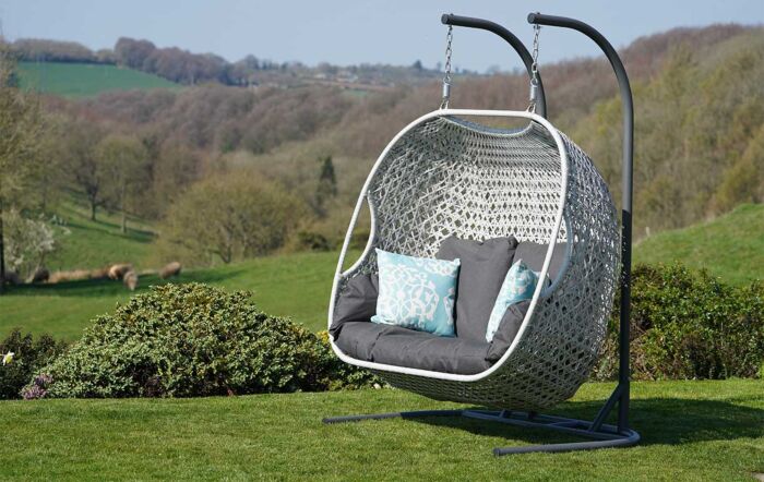 Bramblecrest Monterey Double Hanging Cocoon Egg Chair In Grey Bramblecrest Monterey Double Hanging Cocoon Egg Chair In Grey