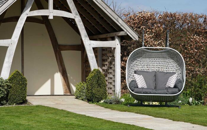 Bramblecrest Monterey Double Hanging Cocoon Egg Chair In Grey Bramblecrest Monterey Double Hanging Cocoon Egg Chair In Grey