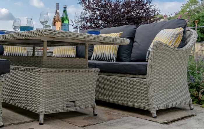 Bramblecrest Monterey Grey Corner Sofa Set with Adjustable Ceramic Table Bramblecrest Monterey Grey Corner Sofa Set with Adjustable Ceramic Table