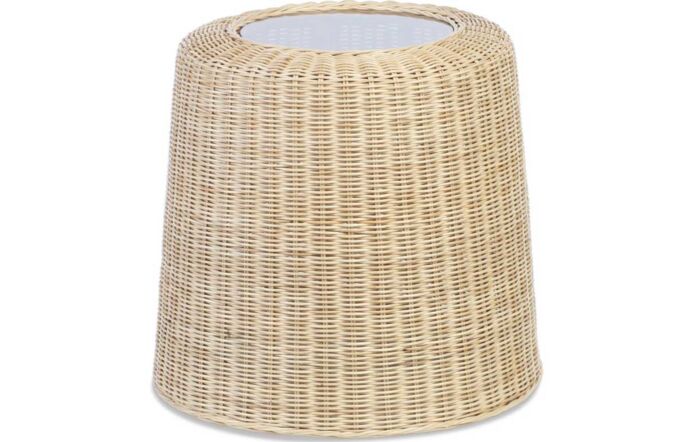 Natural Woven Rattan Round Side Table 