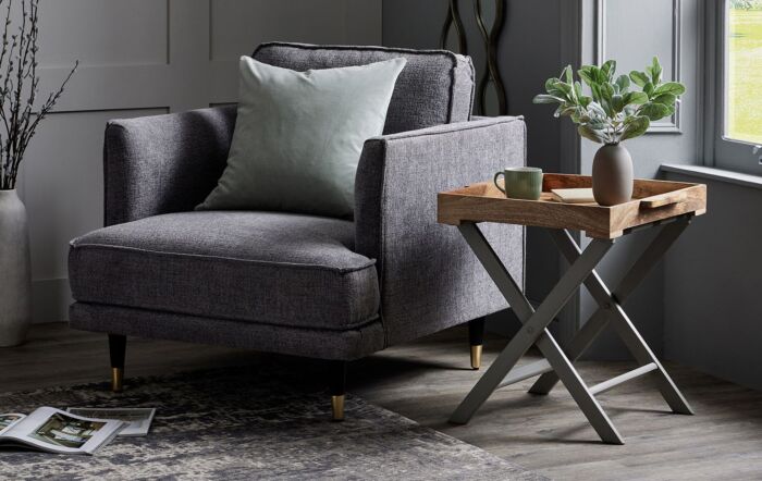 Hill Interiors Nordic Grey Collection Large Butler Tray Table Hill Interiors Nordic Grey Collection Large Butler Tray Table