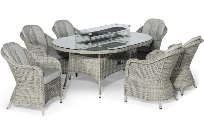 Maze Oxford 6 Seat Oval Fire Pit Dining Set Maze Oxford 6 Seat Oval Fire Pit Dining Set