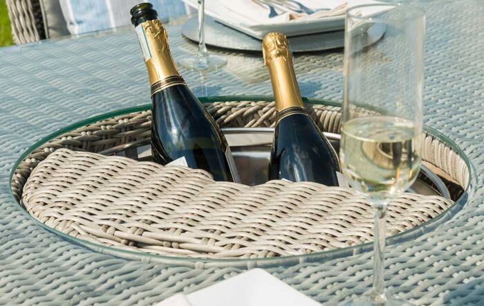 Maze Oxford Grey 6 Seat Oval Dining Set With Ice Bucket & Venice Chairs Maze Oxford Grey 6 Seat Oval Dining Set With Ice Bucket & Venice Chairs