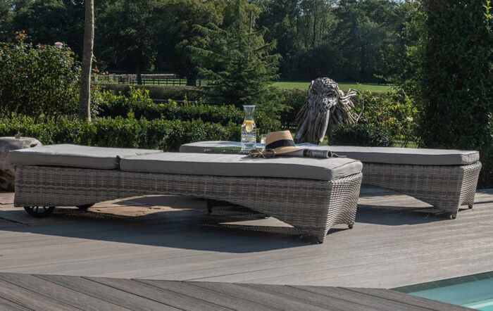 Maze Oxford Sun loungers and Table Set - Grey Maze Oxford Sun loungers and Table Set - Grey