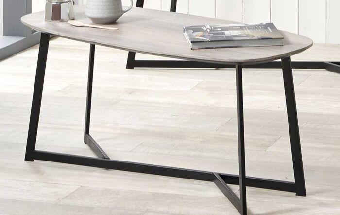 Pacific Lifestyle Ukiah Grey Oak Veneer And Black Metal Coffee Table Pacific Lifestyle Ukiah Grey Oak Veneer And Black Metal Coffee Table