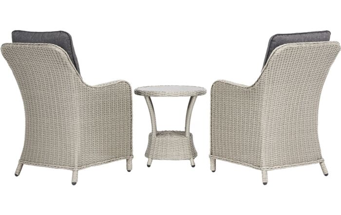 Pacific Lifestyle Antigua Bistro Set with Ceramic Top - Stone Grey