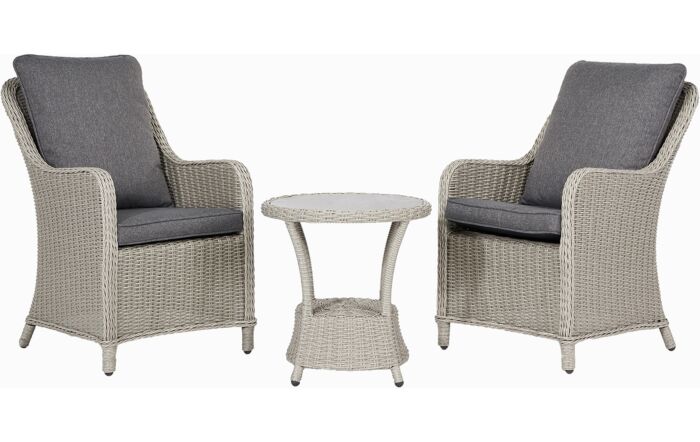 Pacific Lifestyle Antigua Bistro Set with Ceramic Top - Stone Grey