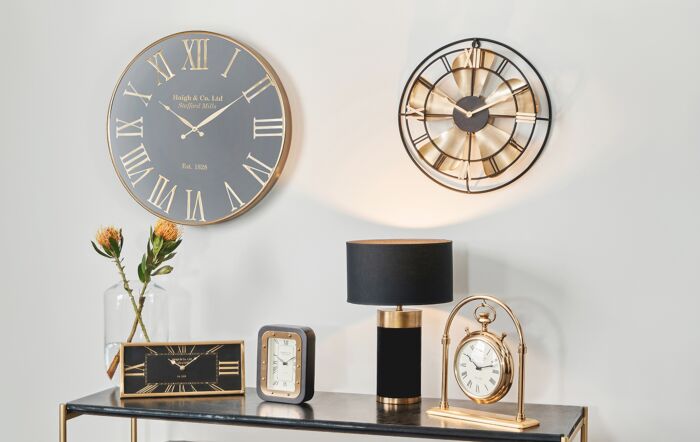 Pacific Lifestyle Antique Brass & Black Metal Fan Design Wall Clock Pacific Lifestyle Antique Brass & Black Metal Fan Design Wall Clock