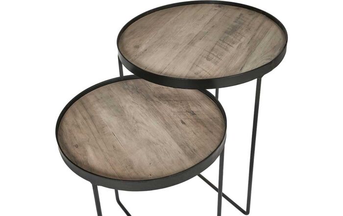 Pacific Lifestyle Brookfield Brown Wood Veneer Side Tables