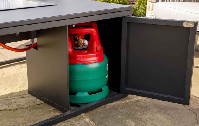 Pacific Lifestyle Cosiloft 100cm Black Steel and Grey Stone Effect Firepit Pacific Lifestyle Cosiloft 100cm Black Steel and Grey Stone Effect Firepit