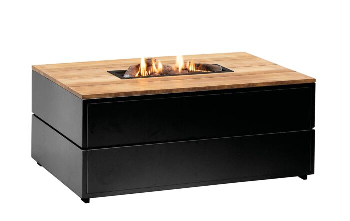 Pacific Lifestyle Cosipure 120 Black and Teak Rectangular Fire Pit