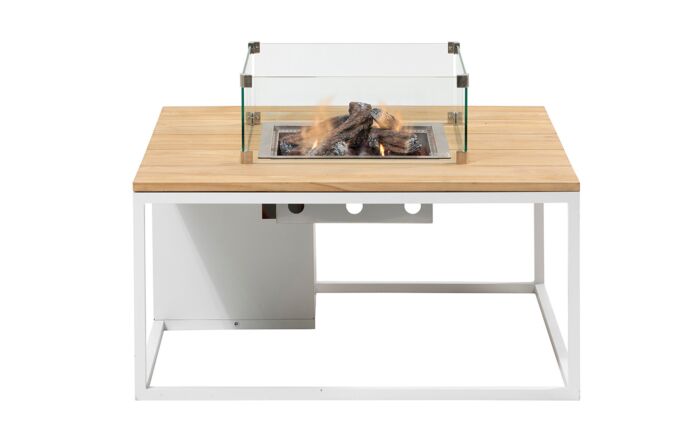 Pacific Lifestyle Cosiloft 100 White and Teak Fire Pit Table