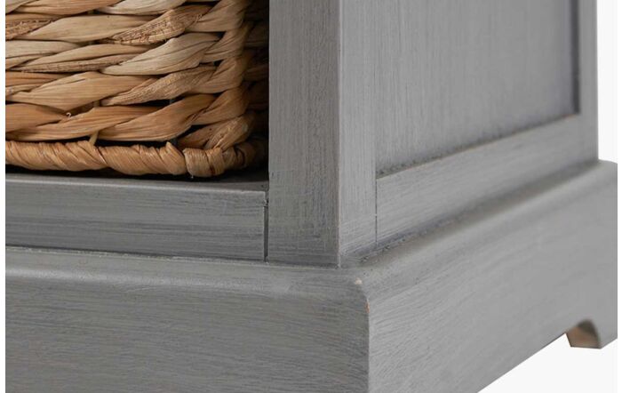 Pacific Lifestyle Devonshire Grey Wood 3 Drawer 3 Basket Unit