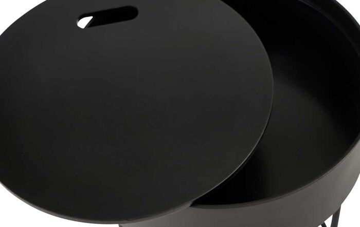 Pacific Lifestyle Hugo Black Wood And Black Metal Storage Table