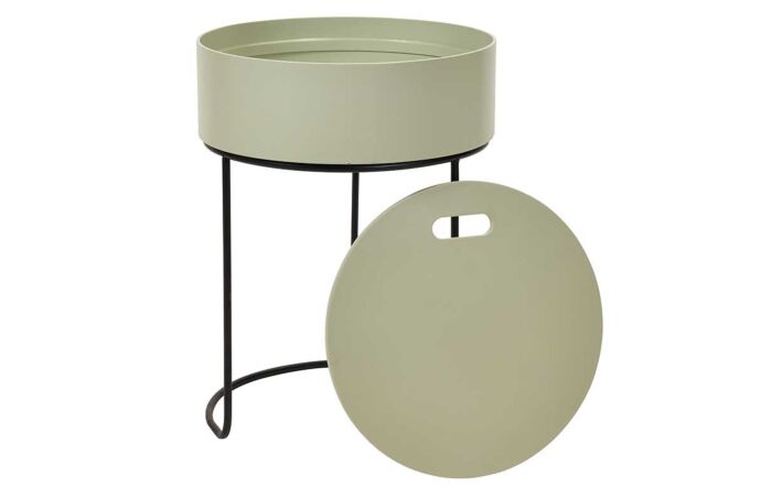 Pacific Lifestyle Hugo Sage Green Wood And Black Metal Storage Table