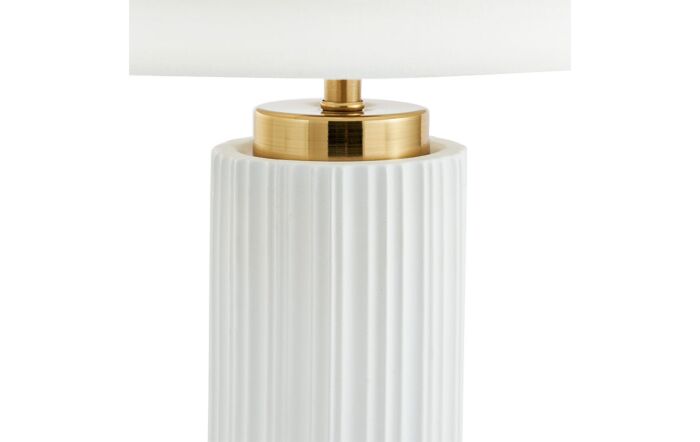 Pacific Lifestyle Ionic White Textured Ceramic And Gold Metal Table Lamp