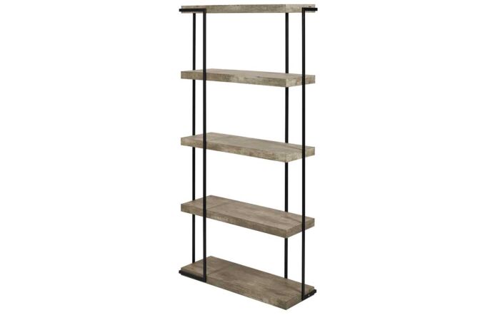 Pacific Lifestyle Jersey Wood and Black Iron 5 Shelf Unit
