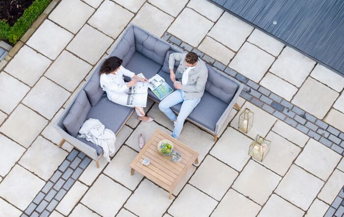 Pacific Lifestyle Larissa Garden Corner Sofa Set - Light Kubu Grey