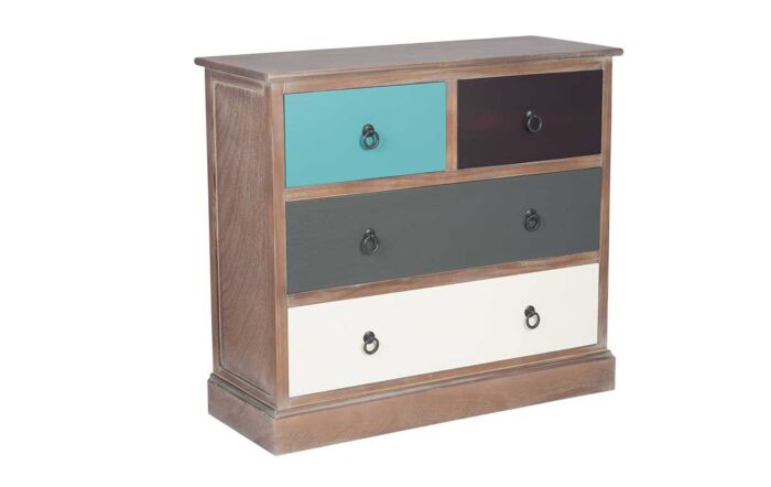 Pacific Lifestyle Loft Pine Wood Multicoloured 4 Drawer Unit Pacific Lifestyle Loft Pine Wood Multicoloured 4 Drawer Unit
