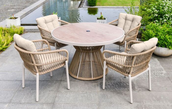 Pacific Lifestyle Martic Four Seat Garden Dining Set - Sand