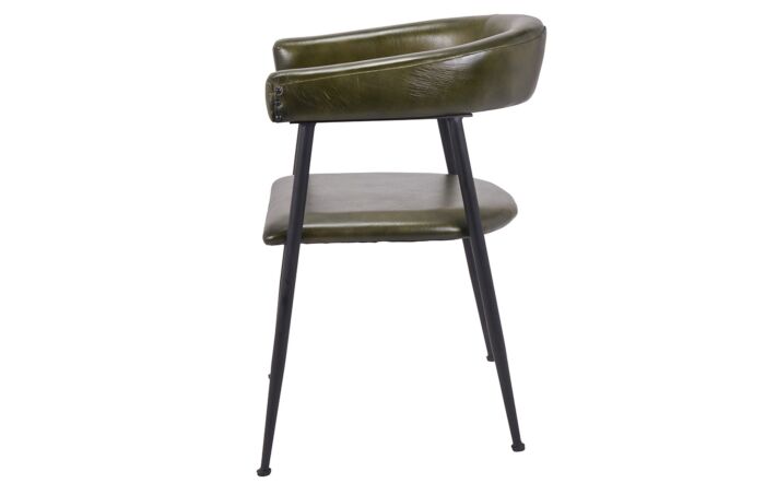 Pacific Lifestyle Ferrero Sage Green Leather and Iron Curved Dining Chair Pacific Lifestyle Ferrero Sage Green Leather and Iron Curved Dining Chair