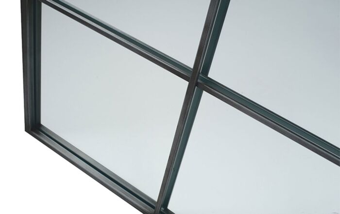 Pacific Lifestyle Dark Grey Metal 6 Section Oblong Wall Mirror