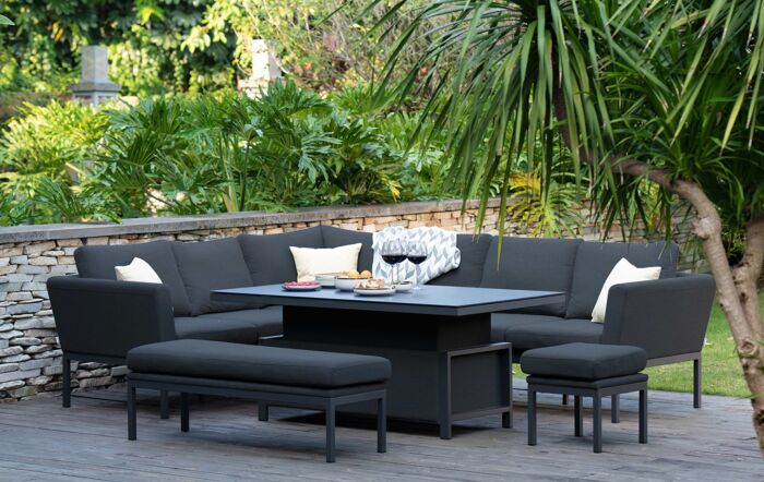 Maze Pulse Adjustable Corner Dining Set - Charcoal Maze Pulse Adjustable Corner Dining Set - Charcoal