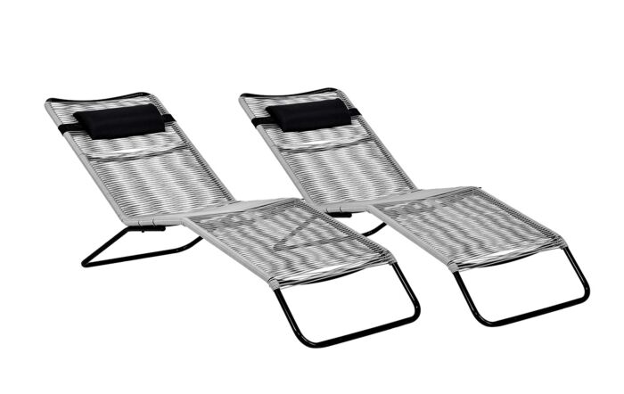 Pacific Lifestyle Grey PU Rio Set of 2 Sun Loungers Pacific Lifestyle Grey PU Rio Set of 2 Sun Loungers