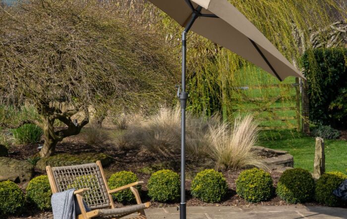Pacific Lifestyle Riva 2.5mt Taupe Parasol With 40kg Wheeled  Base