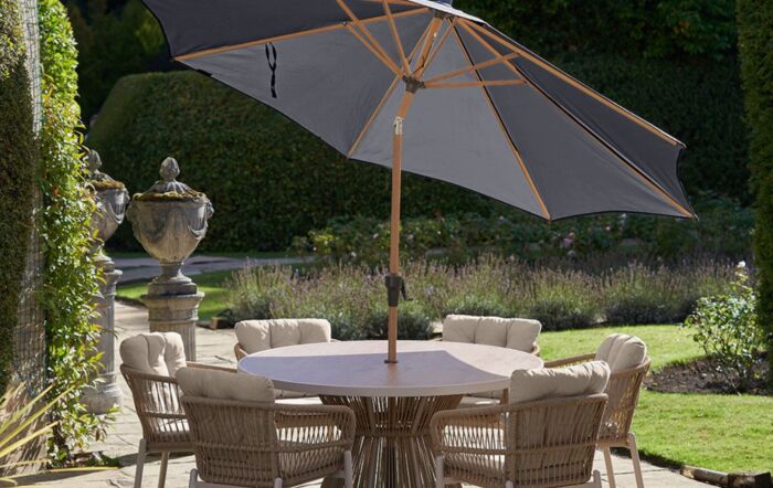 Pacific Lifestyle Riva 3m Teak Anthracite Table Parasol