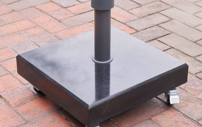 Pacific Lifestyle Riva Premium 3mt Faded Black Parasol & 40kg Wheeled Base