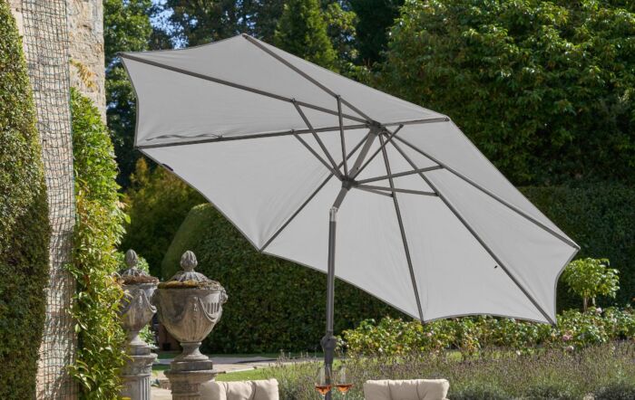 Pacific Lifestyle Riva 3m Luna Grey Parasol With 25kg Base