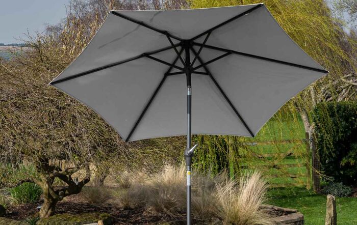Pacific Lifestyle Riva Platinum Parasol - Light Grey 3 Metre Pacific Lifestyle Riva Platinum Parasol - Light Grey 3 Metre