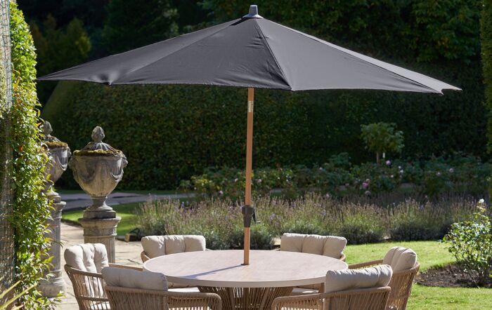Pacific Lifestyle Riva 3m Teak Anthracite Table Parasol