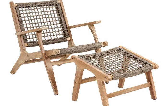 Pacific Lifestyle Sesto Lounge Chair and Hocker Set