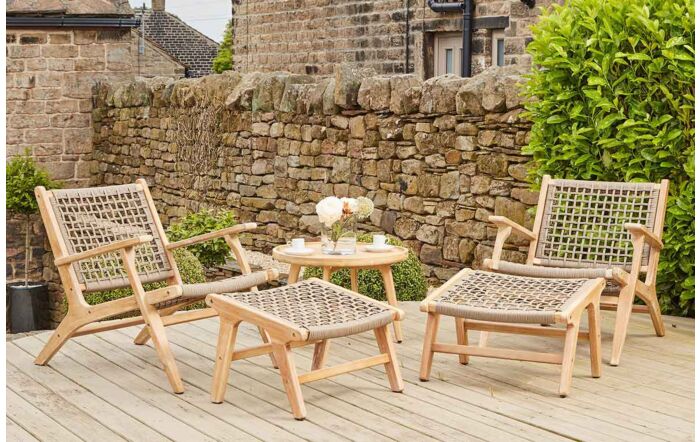 Pacific Lifestyle Sesto Lounge Chair and Hocker Set