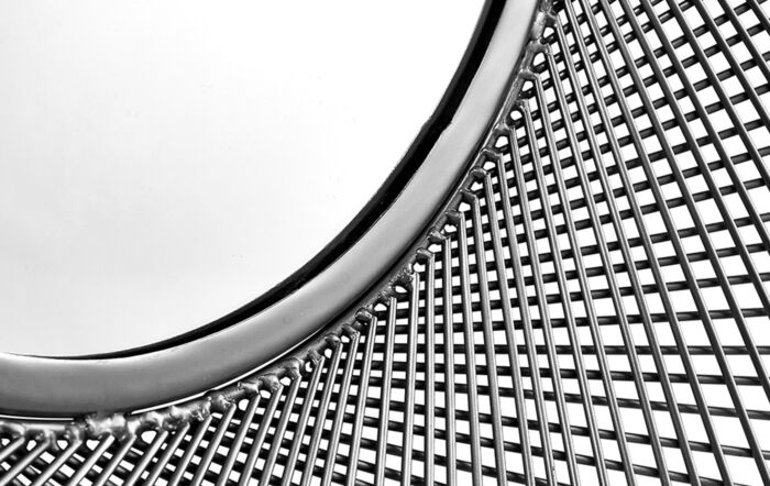 Pacific Lifestyle Silver Metal Fretwork Round Wall Mirror Pacific Lifestyle Silver Metal Fretwork Round Wall Mirror