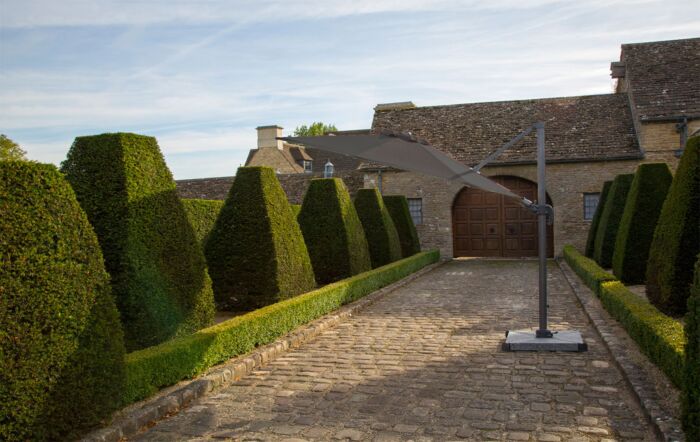 Bramblecrest Chichester 3M Square Crank Handle Parasol Including Granite Base And Cover