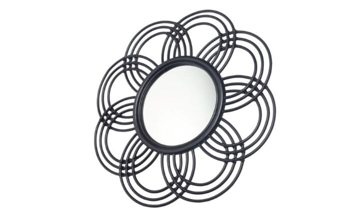 Desser Sunflower Rattan Mirror - Black