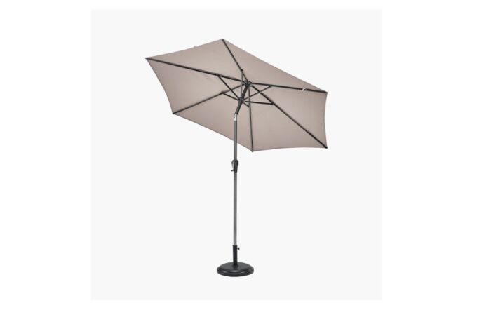 Pacific Lifestyle Riva 2.5m Round Taupe Parasol & 25kg Base