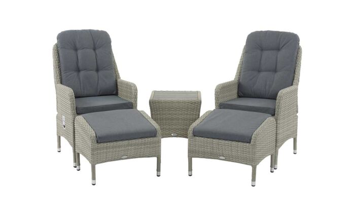Bramblecrest Tetbury Garden Rattan Recliner Set - Cloud Bramblecrest Tetbury Garden Rattan Recliner Set - Cloud