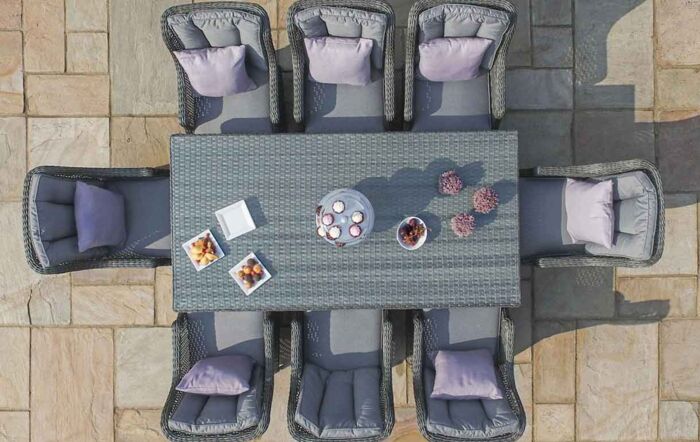 Maze Victoria 8 Seat Rectangle Dining Set with Square Chairs Maze Victoria 8 Seat Rectangle Dining Set with Square Chairs