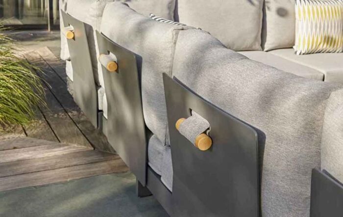 Bramblecrest Vilamoura Rectangle Modular Corner Sofa with Teak Coffee Table Bramblecrest Vilamoura Rectangle Modular Corner Sofa with Teak Coffee Table