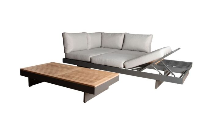 Bramblecrest Vilamoura Rectangle Modular Corner Sofa with Teak Coffee Table Bramblecrest Vilamoura Rectangle Modular Corner Sofa with Teak Coffee Table