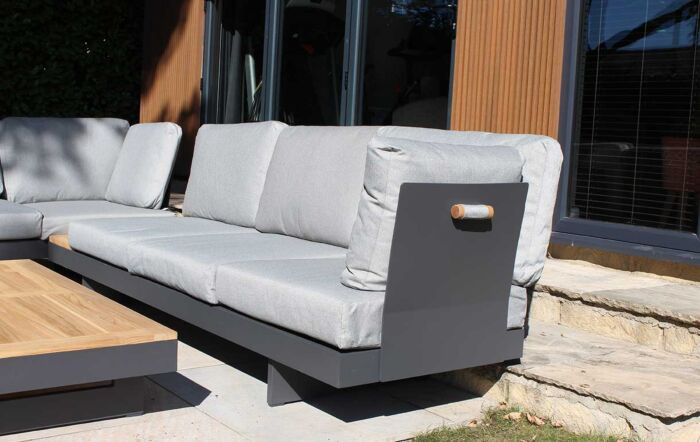 Bramblecrest Vilamoura Rectangle Modular Corner Sofa with Teak Coffee Table Bramblecrest Vilamoura Rectangle Modular Corner Sofa with Teak Coffee Table