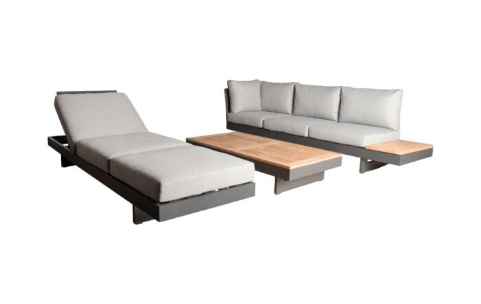 Bramblecrest Vilamoura Rectangle Modular Corner Sofa with Teak Coffee Table Bramblecrest Vilamoura Rectangle Modular Corner Sofa with Teak Coffee Table