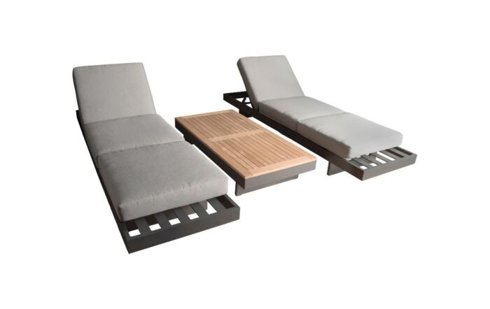 Bramblecrest Vilamoura Rectangle Modular Corner Sofa with Teak Coffee Table Bramblecrest Vilamoura Rectangle Modular Corner Sofa with Teak Coffee Table