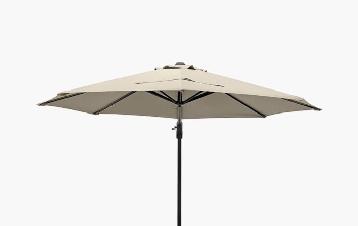 Pacific Lifestyle Voyager T1 3m Round Champagne Free Arm Parasol with 90kg Wheeled Granite Base