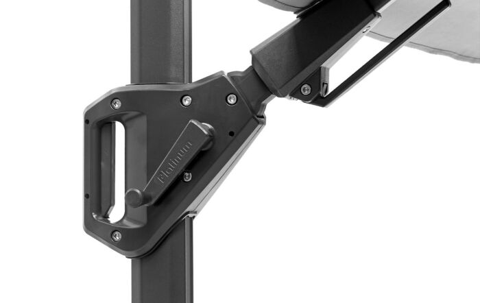 Pacific Lifestyle Voyager T2 2.7mt Free Arm Parasol Luna Grey With 90kg Wheeled Base Pacific Lifestyle Voyager T2 2.7mt Free Arm Parasol Luna Grey With 90kg Wheeled Base