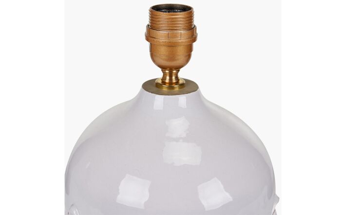 Pacific Lifestyle Willow White Leaf Detail Small Stoneware Table Lamp